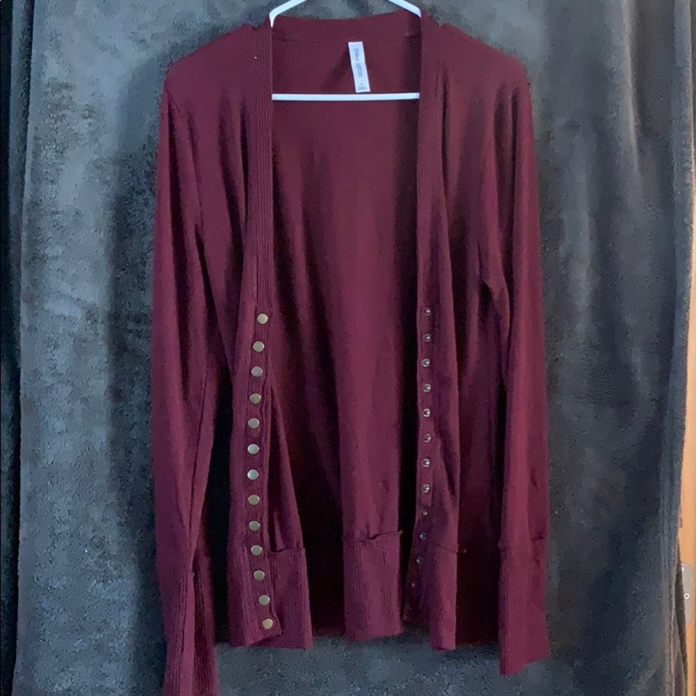 Zenana Outfitters Maroon Cardigan
